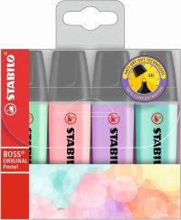 HIGHLIGHTER STABILO BOSS PASTEL  ASSORTED WALLET 4
