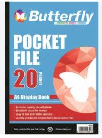BUTTERFLY POCKET FILE A4 20PAGES