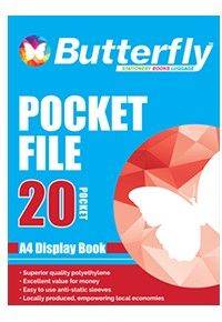 BUTTERFLY POCKET FILE A4 20PAGES